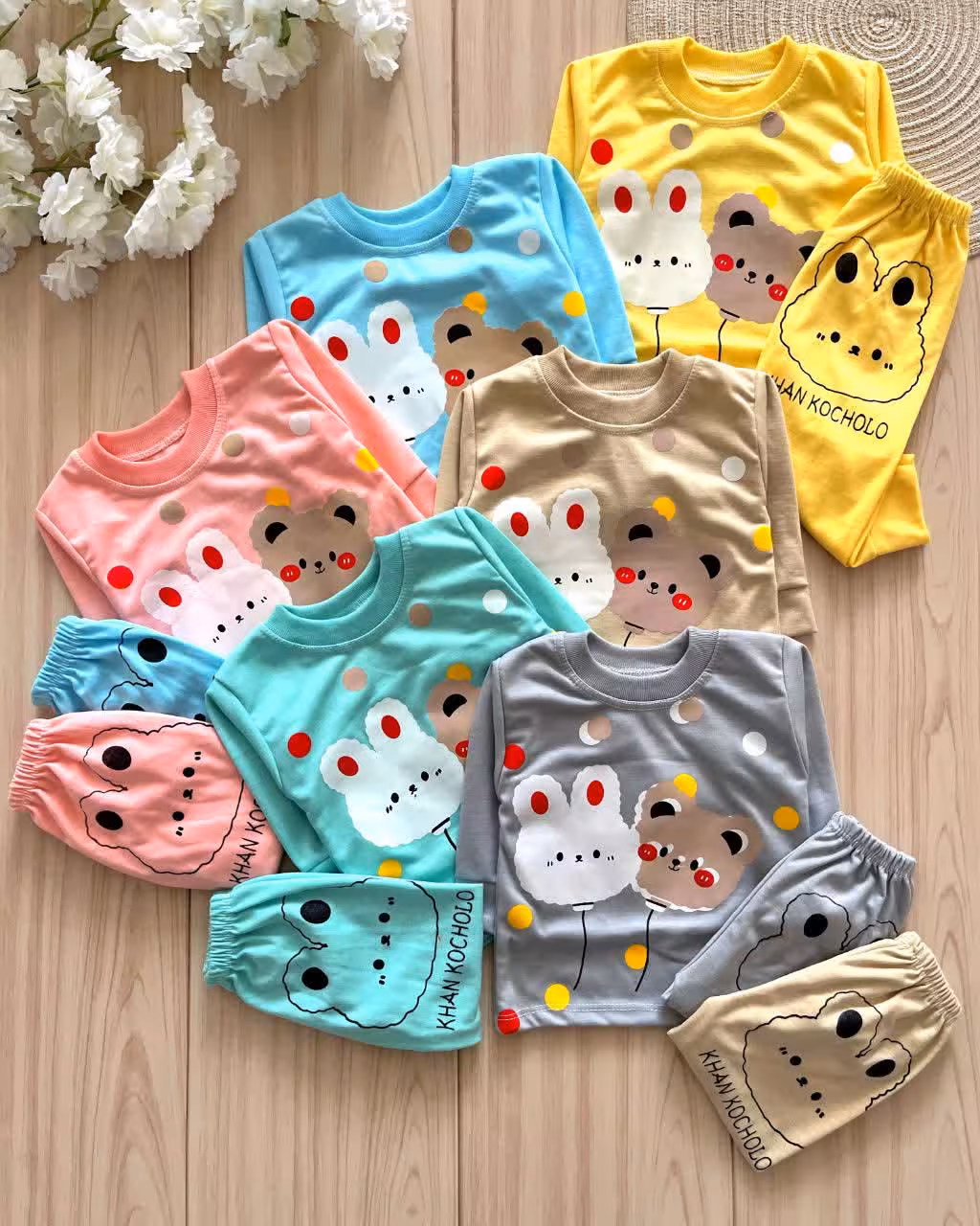 لباس بچه گانه بلوز شلوار حیوانات بادکنکی