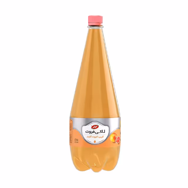 نوشابه گازدار لاکی فروت کاله با طعم گریپ فروت 1500 میلی لیتری