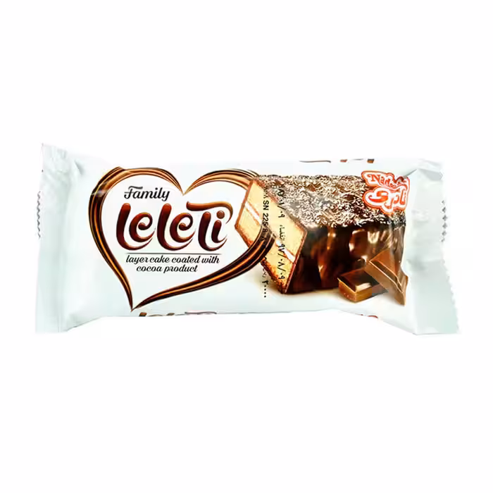 کیک لایه ای با روکش شکلاتی تی تی خانواده نادری 80 گرمی