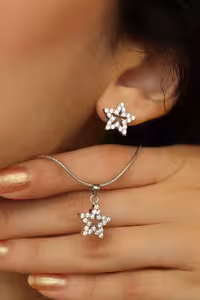 نیمست ستاره ایتالیایی جواهری نقره کد 00616