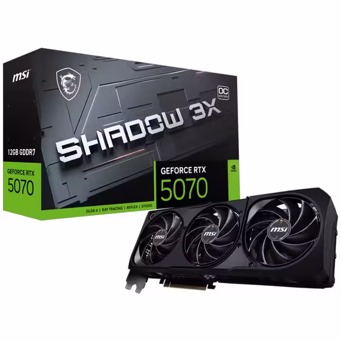 کارت گرافیک ام اس آی مدل GeForce RTX 5070 SHADOW 3X OC  با ظرفیت 12 گیگابایت GDDR7