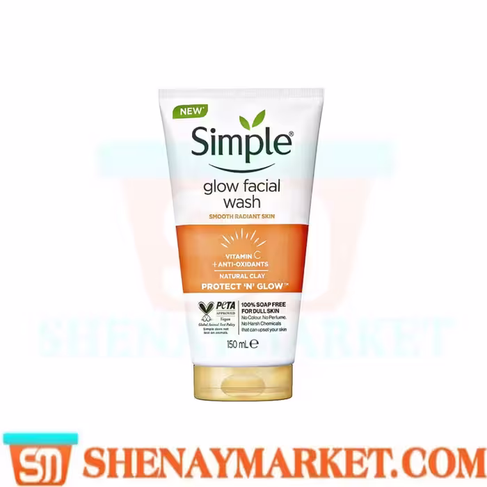 ژل شستشوی ویتامین سی سیمپل مدل glow facial wash حجم 150 میل