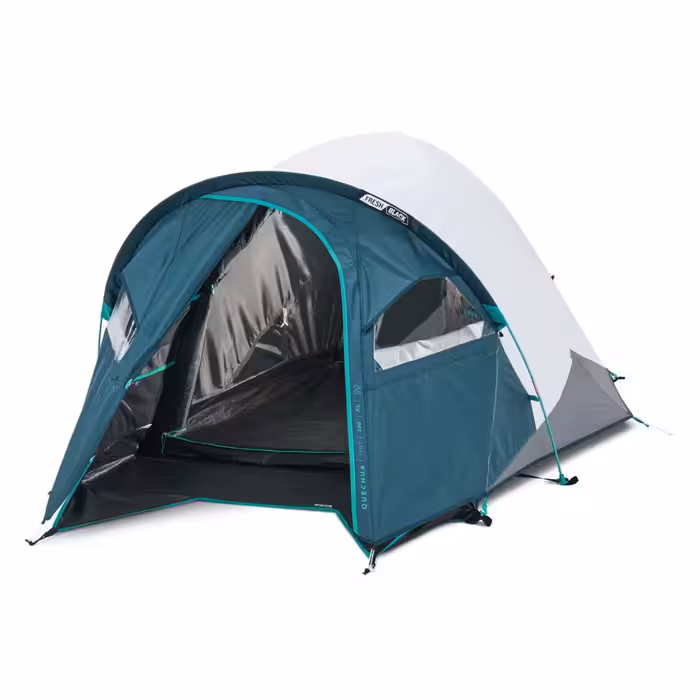 چادر کمپینگ کچوا 2 نفره – فرش اند بلک (پیش خرید) Quechua 2 Person Camping Tent – XL Size – MH100 Fresh & Black