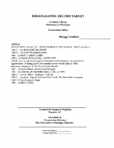 خرید و دانلود نسخه کامل کتاب A treatise on the dynamics of a system of rigid bodies
