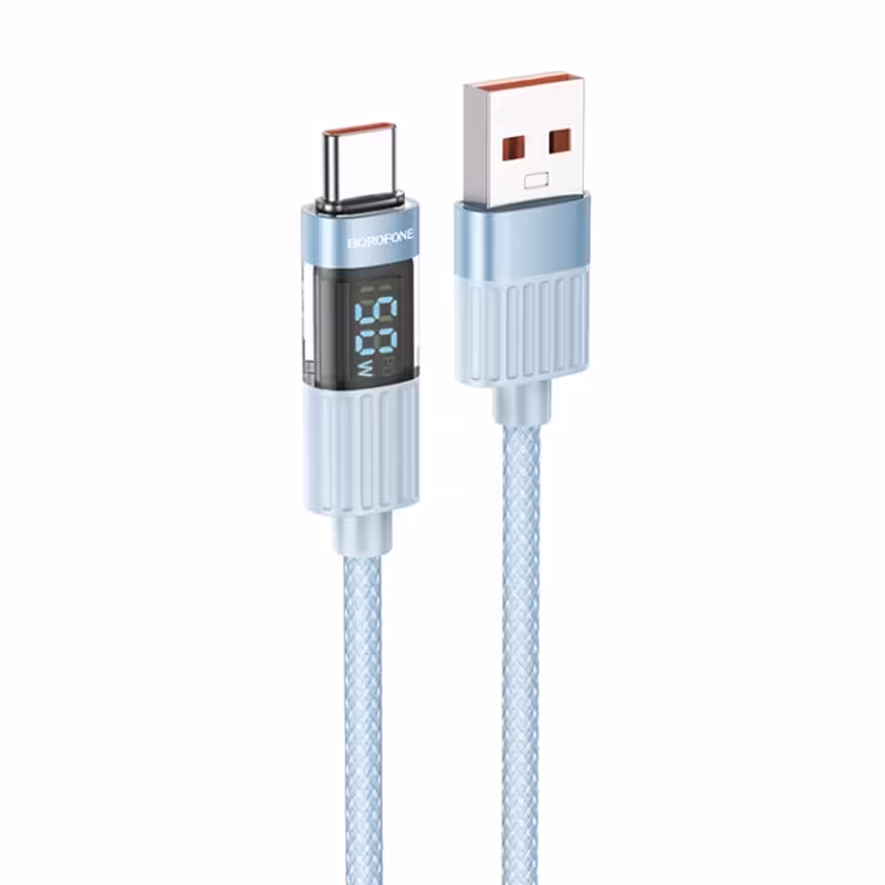 کابل شارژ ال ای دی دار USB به Type-c به طول 1.2 متر 5A مدل BOROFONE U46