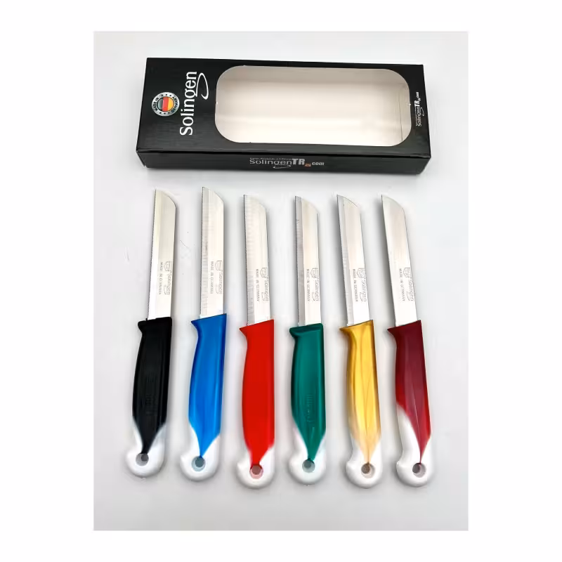 چاقوی تیز میوه و سبزی زولینگن مدل تِرتیكلی | پک 6 تایی Solingen آلمان اصل