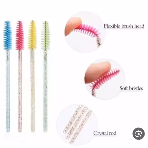 فرچه ابرو و مژه دسته اکلیلی صورتی