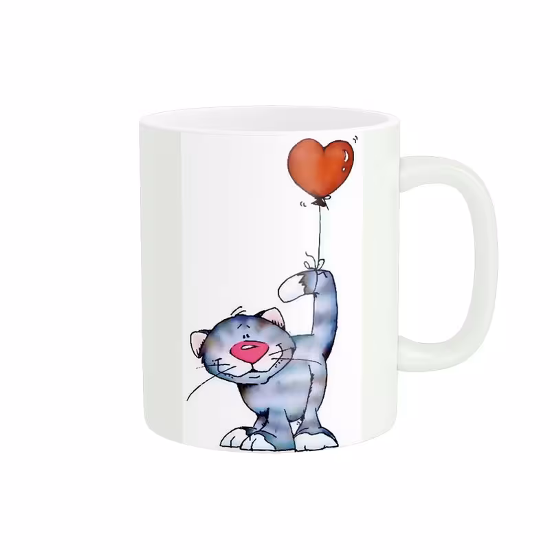 ماگ زیگورات مدل گربه و قلب کد 2452