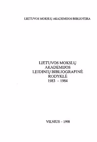 خرید و دانلود نسخه کامل کتاب Lietuvos mokslų akademijos leidinių bibliografinė rodyklė 1983/84