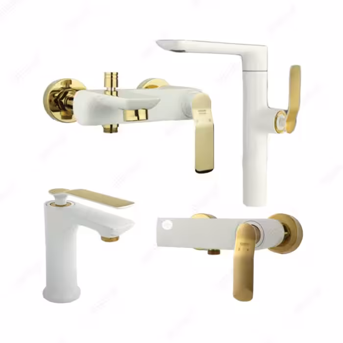 ست شیرآلات راسان مدل آوات شیری طلایی