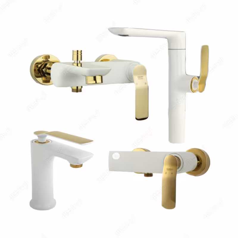 ست شیرآلات راسان مدل آوات شیری طلایی