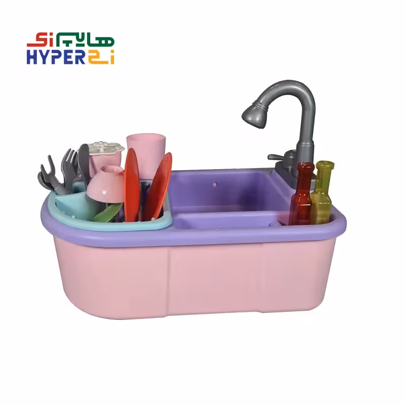 اسباب بازی خارجی سینک ظرفشویی آشپزخانه کودک (با شیر آب اتوماتیک)