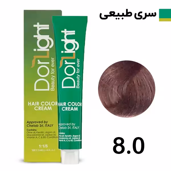 رنگ موی دورلایت بلوند روشن سری طبیعی شماره 8.0 Dorlight