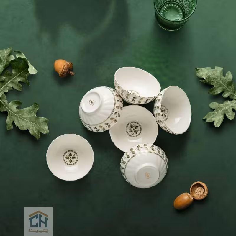 پیاله چینی گرد گلدکیش ست 6 تایی طرح ROYSA مدل GK701137-2