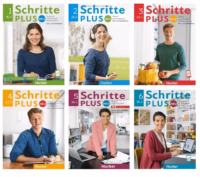 مجموعه 6 جلدی شریته پلاس نیو | کتاب آلمانی Schritte plus Neu pack