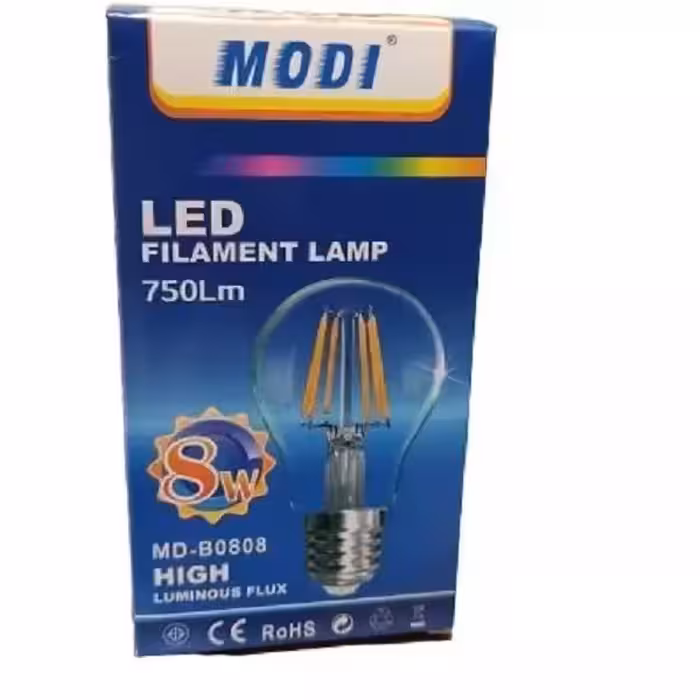 لامپ ادیسونی حبابی فیلامنتی  (10 عددی ) 8 وات مودی