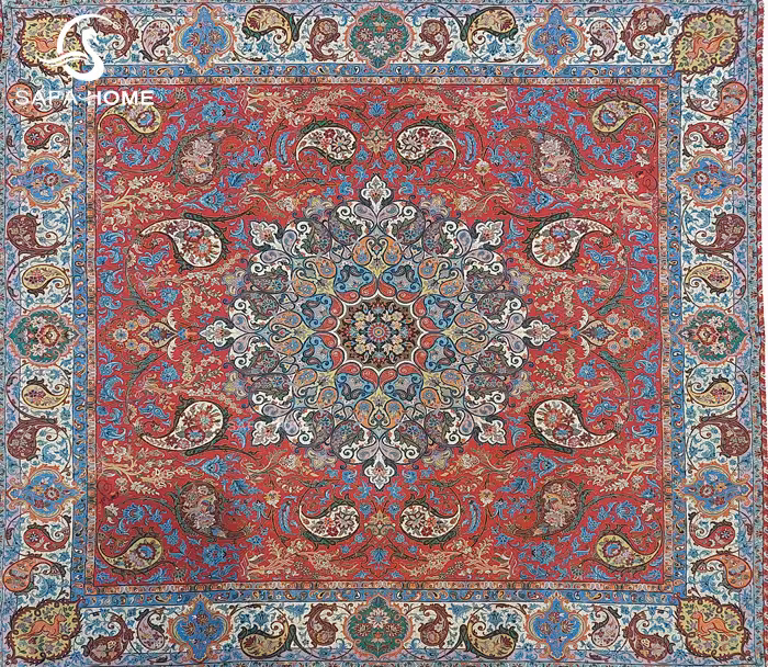 رومیزی 1×1 ترمه هاشمی کد 61 قرمز