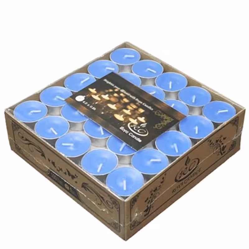 شمع وارمر(شمع سکه ای)بسته48 عددی رنگ ابی کد M10423