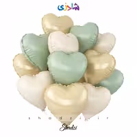 پک بادکنک قلب شیری پسته ای 12عددی