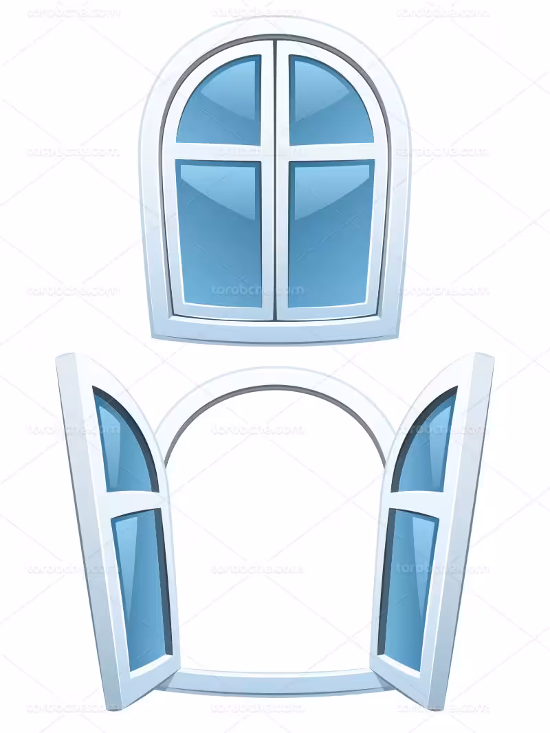 وکتور پنجره باز و بسته | گرافیک با طعم تربچه