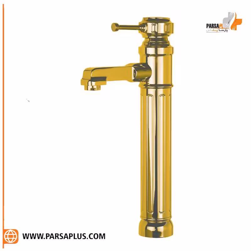 شیر روشویی پایه بلند دوان مدل زلان طلایی