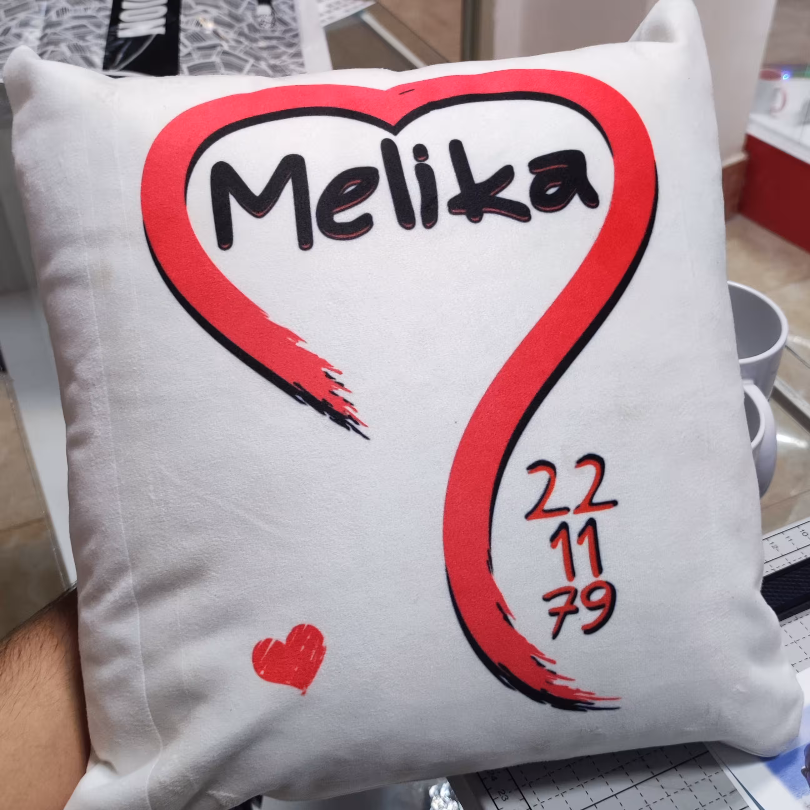 کوسن یا بالشتک مخمل دو طرفه با متن و عکس شما