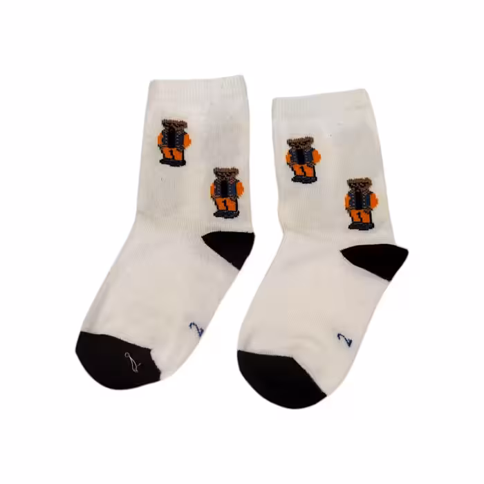 جوراب ساقدار سفید پسرانه طرح دوتدی مناسب 2 تا 3 سال