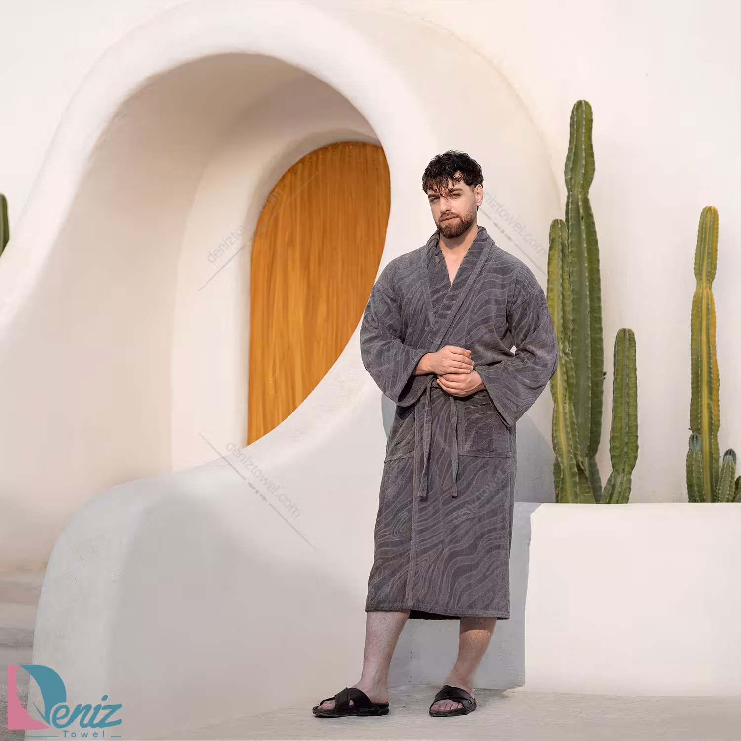 حوله تن پوش زبرا رنگ یشمی تیره