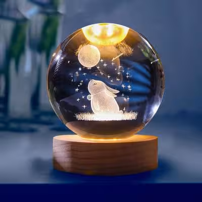 گوی کریستالی طرح خرگوش وماه قطر 6