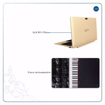برچسب پوششی ماهوت مدل Piano-Instrument مناسب برای تبلت جی ال ایکس W11 Plus