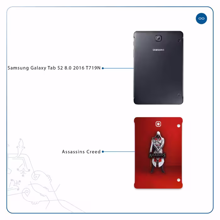برچسب پوششی ماهوت مدل Assassin-Creed-Game مناسب برای تبلت سامسونگ Galaxy Tab S2 8.0 2016 T719N