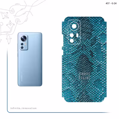 برچسب پوششی ماهوت مدل Blue Snake Skin مناسب برای گوشی موبایل شیائومی 12X
