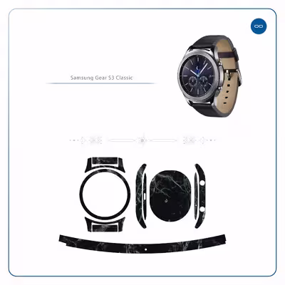 برچسب ماهوت طرح Graphite-Green-Marble مناسب برای ساعت هوشمند سامسونگ Galaxy Gear S3 Classic