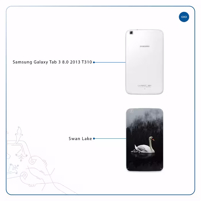 برچسب پوششی ماهوت مدل Swan Lake مناسب برای تبلت سامسونگ Galaxy Tab 3 8.0 2013 T310