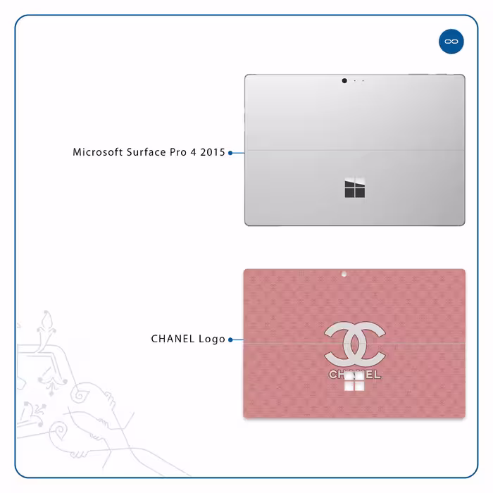 برچسب پوششی ماهوت مدل CHANEL-Logo مناسب برای تبلت مایکروسافت Surface Pro 4 2015