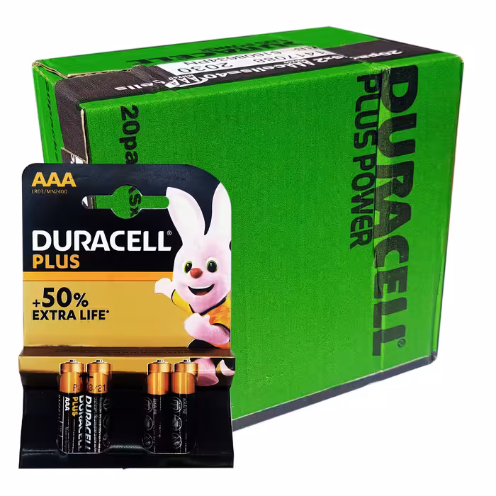 باتری نیم قلمی دوراسل مدل Plus-LR6 بسته 80 عددی