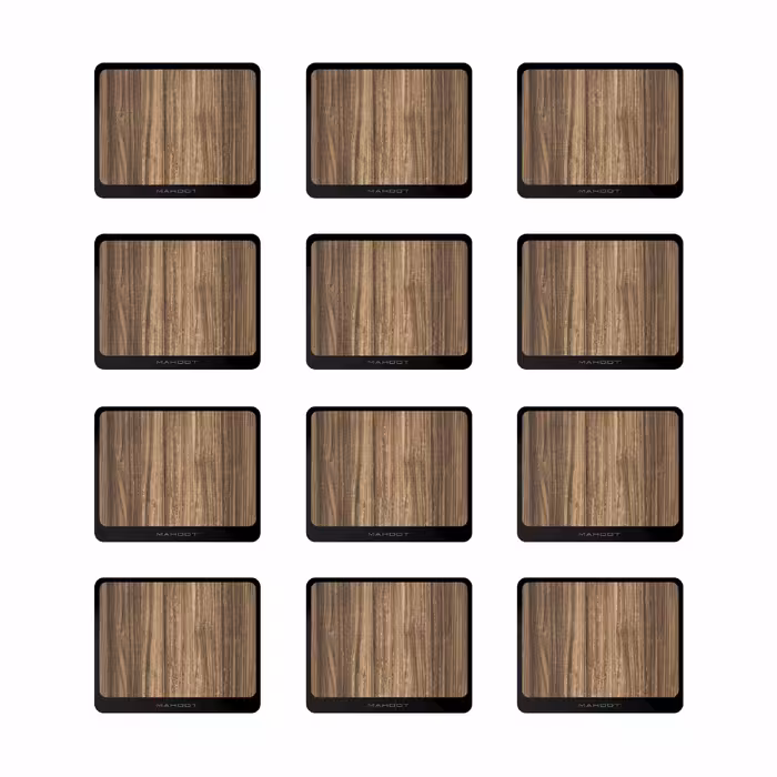 زیر لیوانی ماهوت مدل Light-Walnut-Wood بسته 12 عددی