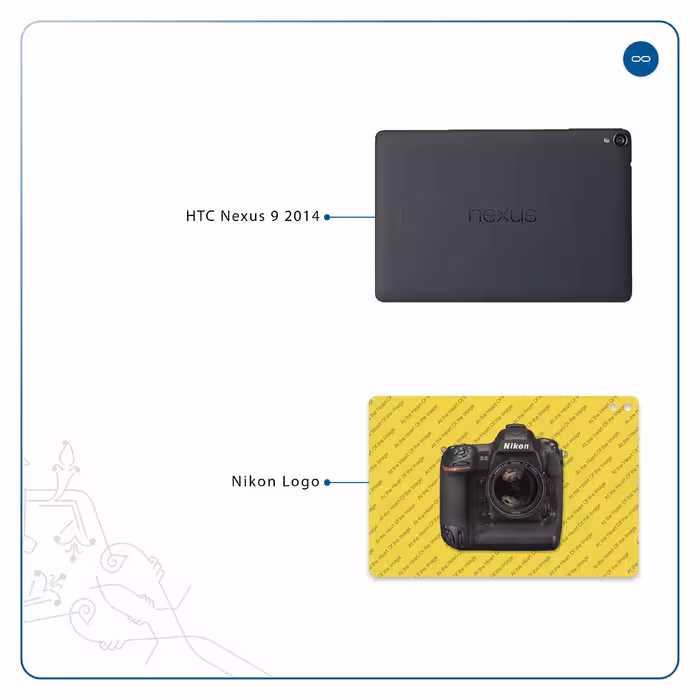 برچسب پوششی ماهوت مدل Nikon-Logo مناسب برای تبلت اچ تی سی Nexus 9 2014