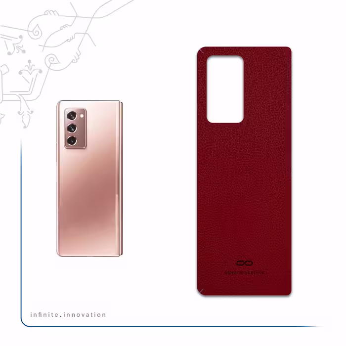 برچسب پوششی ماهوت مدل Red-Leather مناسب برای گوشی موبایل سامسونگ Galaxy Z FOLD 2