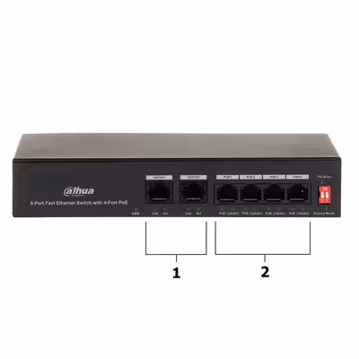 سوییچ 6 پورت داهوا مدل PFS3006-4ET-36 POE