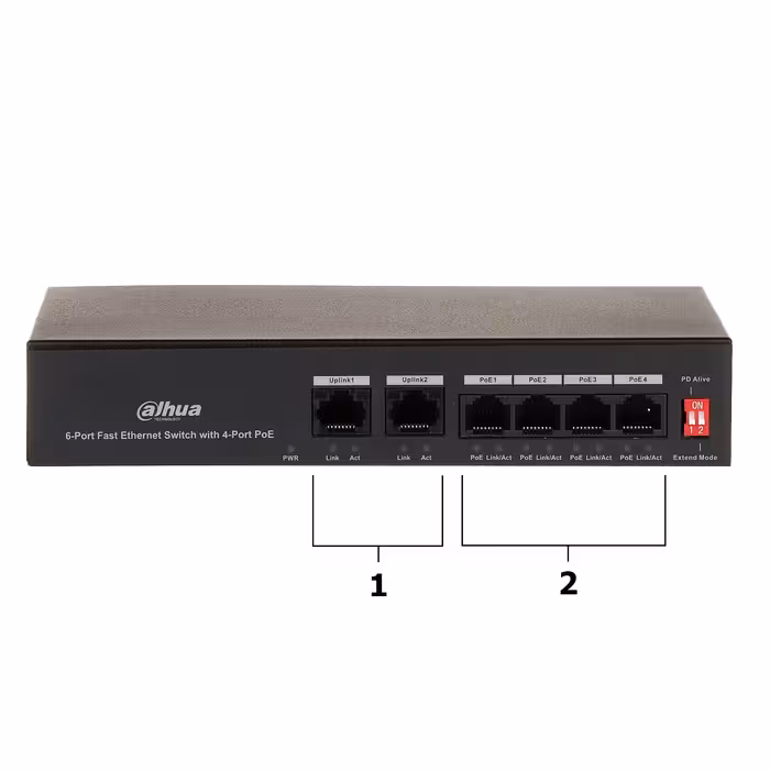 سوییچ 6 پورت داهوا مدل PFS3006-4ET-36 POE