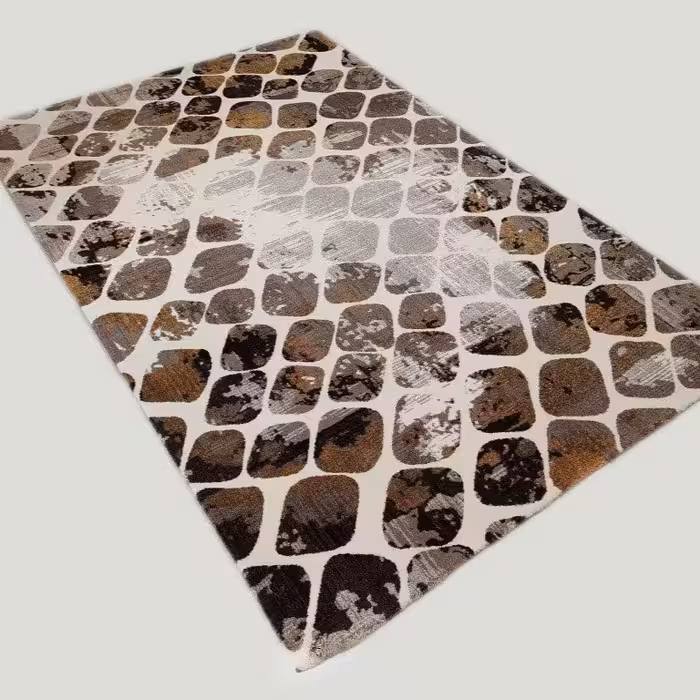 فرش ماشینی ساوین طرح وینتیج گندم زمینه کرم