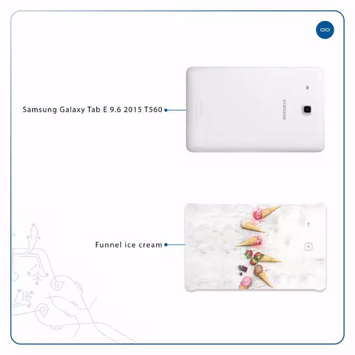 برچسب پوششی ماهوت مدل Funnel ice cream مناسب برای تبلت سامسونگ Galaxy Tab E 9.6 2015 T560