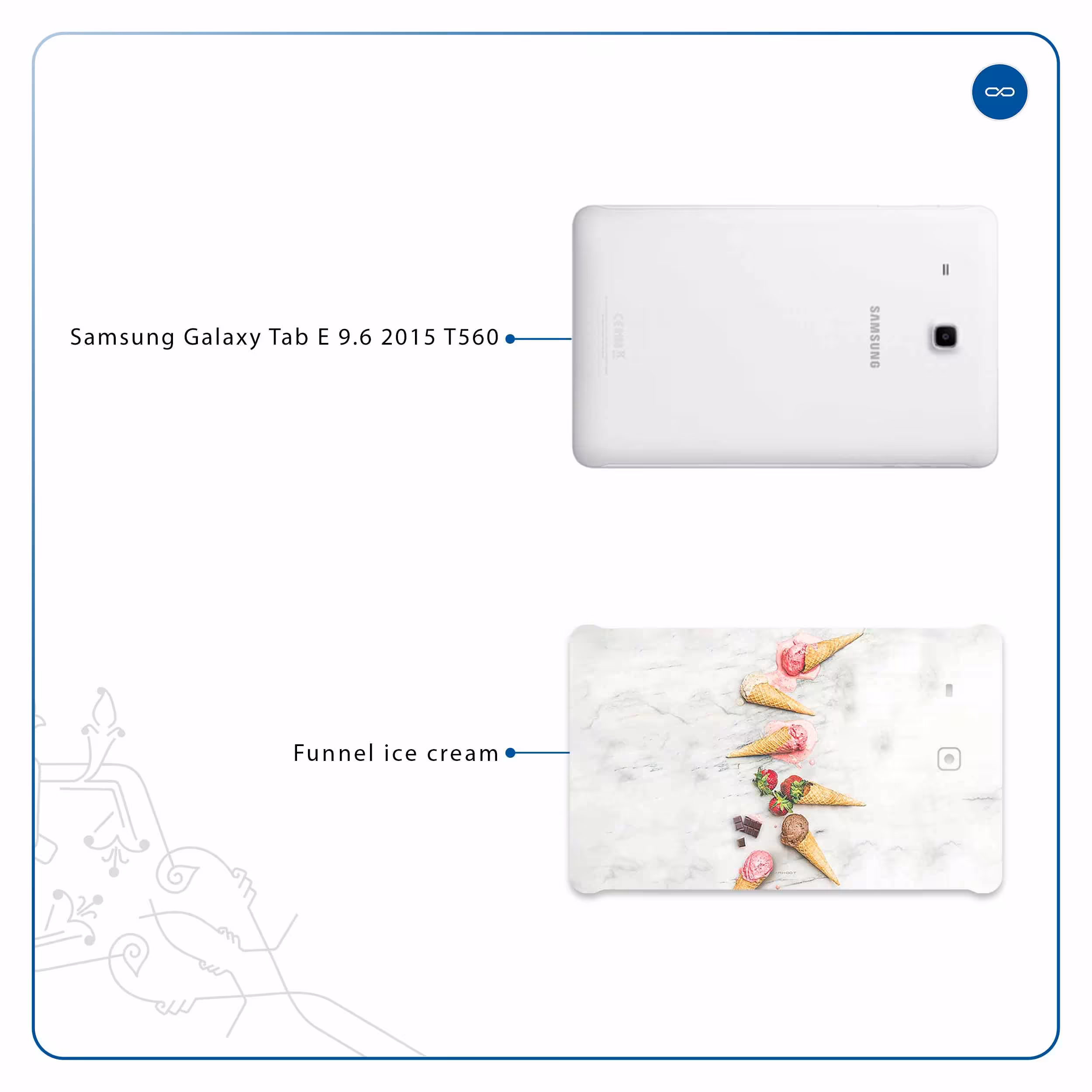 برچسب پوششی ماهوت مدل Funnel ice cream مناسب برای تبلت سامسونگ Galaxy Tab E 9.6 2015 T560