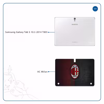 برچسب پوششی ماهوت مدل AC-Milan مناسب برای تبلت سامسونگ Galaxy Tab S 10.5 2014 T805