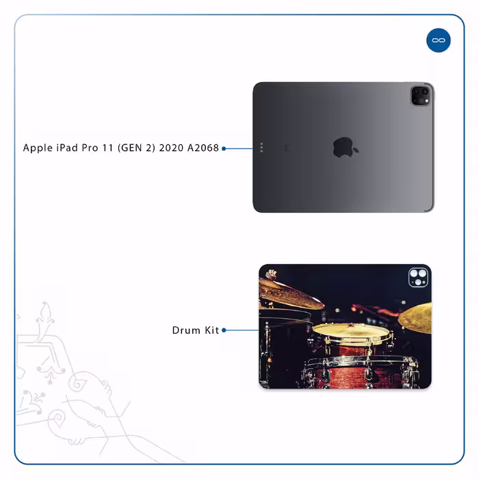 برچسب پوششی ماهوت مدل Drum Kit مناسب برای تبلت اپل iPad Pro 11 (GEN 2) 2020 A2068
