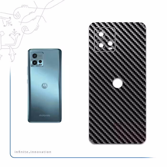 برچسب پوششی ماهوت مدل Glossy-Silver-Fiber مناسب برای گوشی موبایل موتورولا Moto G72