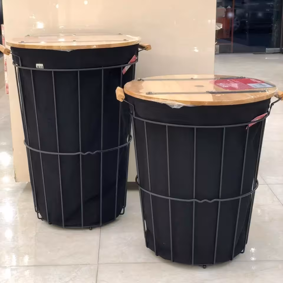 سبد رخت بزرگ چوب و فلز