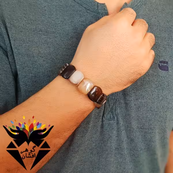 دستبند عقیق سلیمانی خوش دست کد D_1103