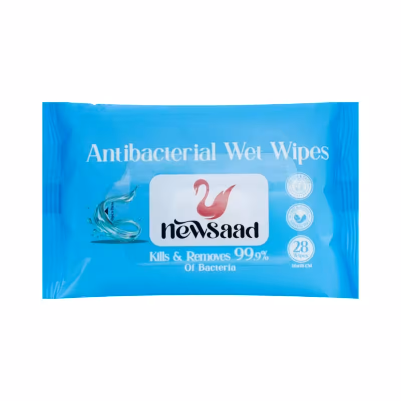 دستمال مرطوب آنتی باکتریال بالشتی 28 عددی نیوساد